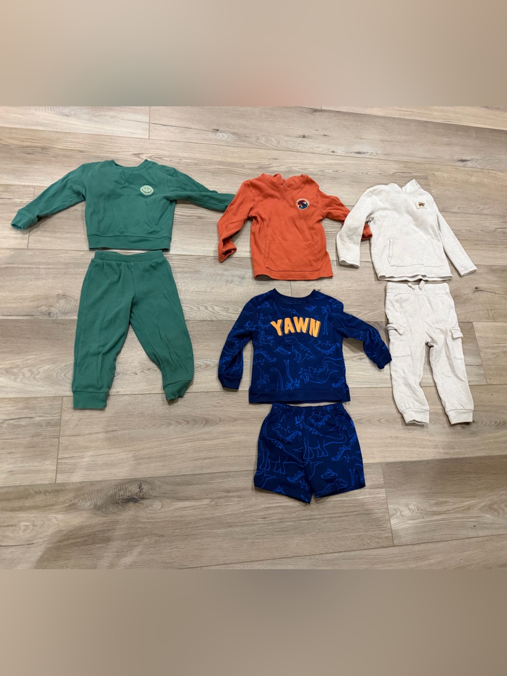 Kids' Thermal shirts and pants plus dinosaur sweater